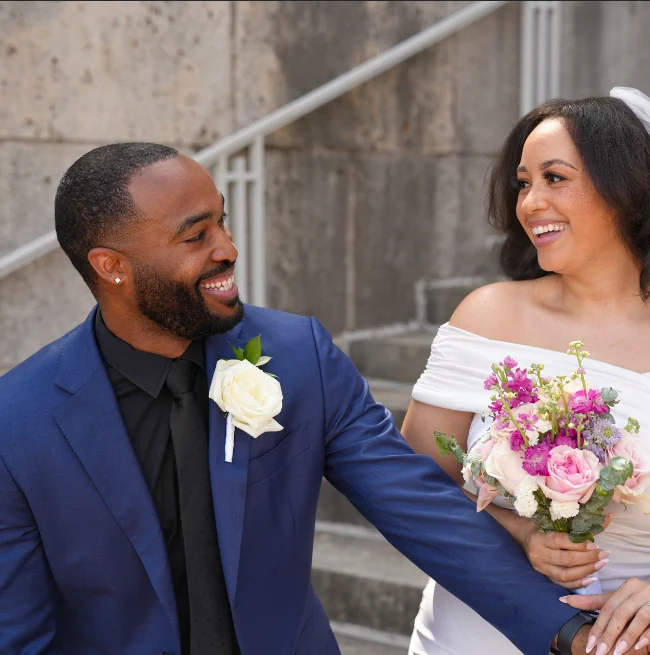 Houston newlyweds smiling together after their ceremony